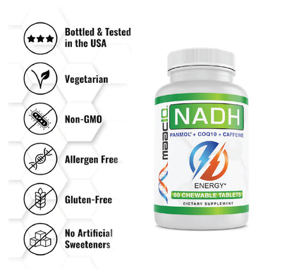 MAAC10 Caffeine Energy - Fast Acting Chewable Tablet with NADH