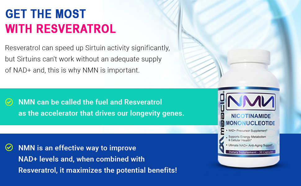 MAAC10 NMN Real Nicotinamide Mononucleotide Supplement (NMN 125mg Capsules). The Most Powerful NAD+ Precursor More Stable Than Riboside. We use 99% Pure Pharmaceutical Grade Stabilized NMN (30 Count)