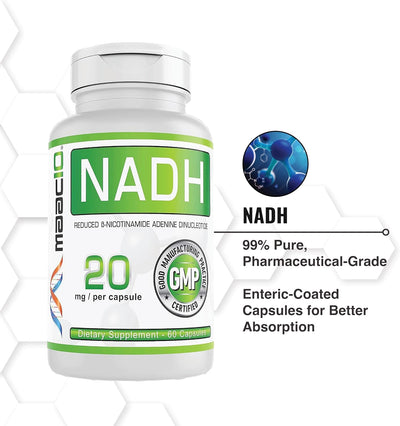 MAAC10 NADH 20mg Capsules 60 Count.