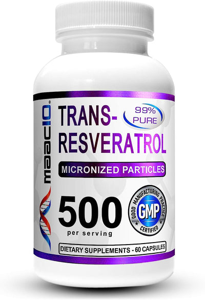 MAAC10 Trans Resveratrol 500mg Supplement (3-Pack)