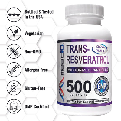 MAAC10 Trans Resveratrol 500mg Supplement