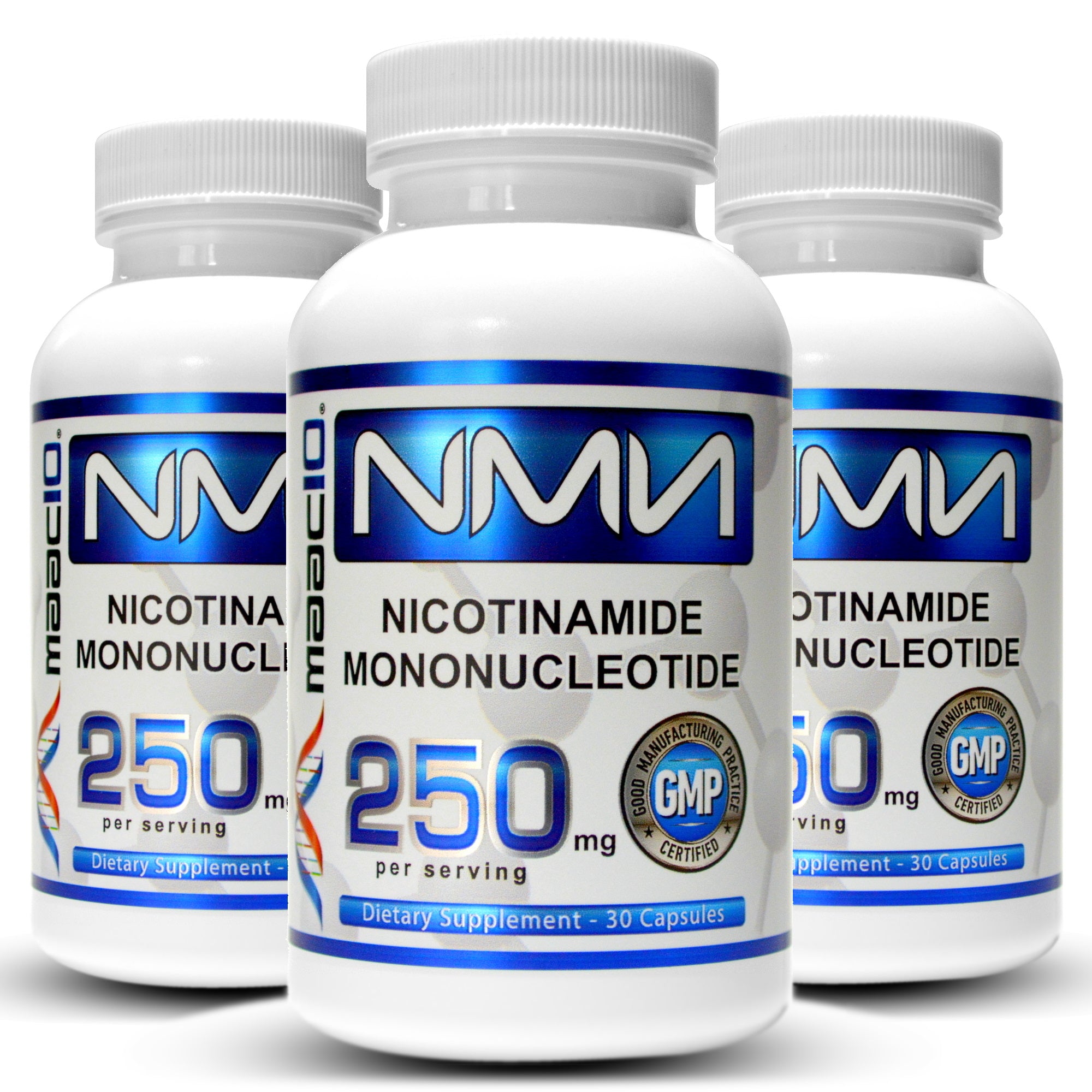 MAAC10 NMN (3-Pack) 250mg Capsules - Genuine NMN Nicotinamide Mononucleotide NAD+ Supplement